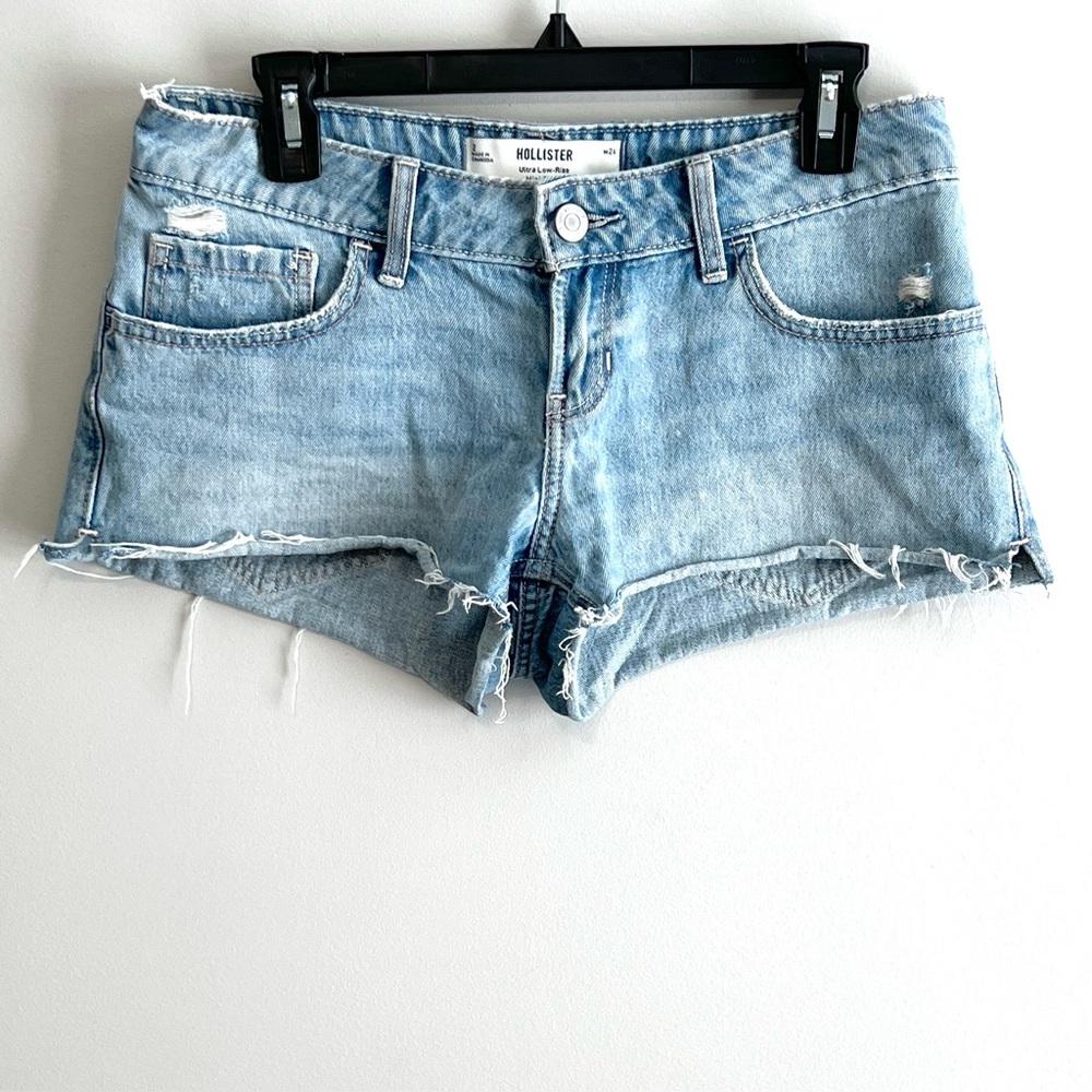 Hollister Y2K Ultra Low Rise Micro Mini Denim Shorts
